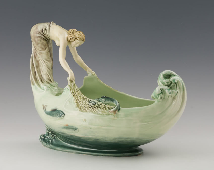 Żardiniera z kobietą zarzucającą sieć, 1902,...