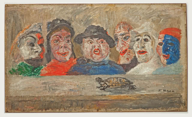 James Ensor Maski patrzące na żółwia