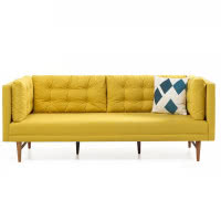 Żółta sofa 3-osobowa Balcab Home Eva