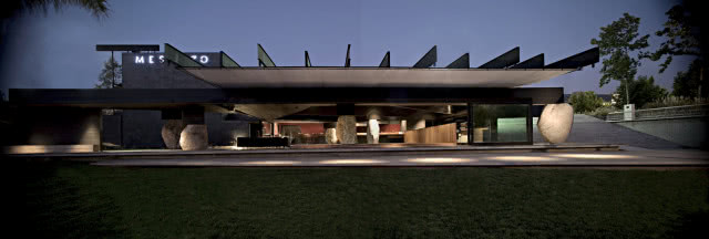 restauracja z betonowym dachem