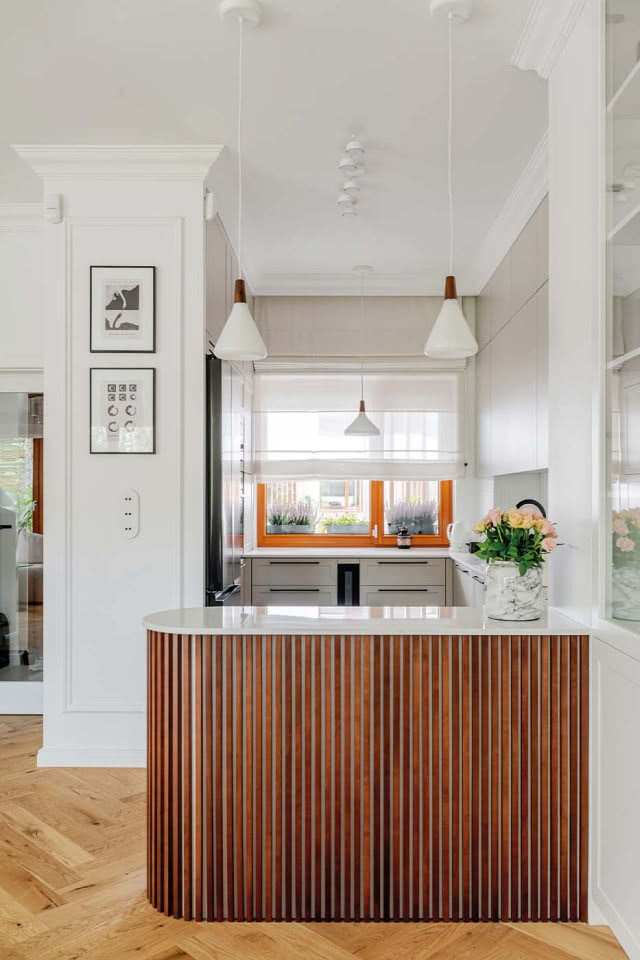 półwysep w kuchni i salonie