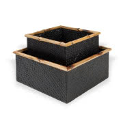 Kosze Barden plecione z liści, wykończone...