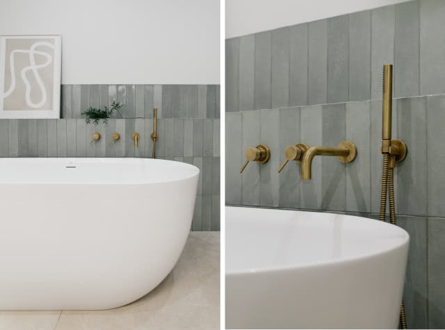 biało-zielona łazienka