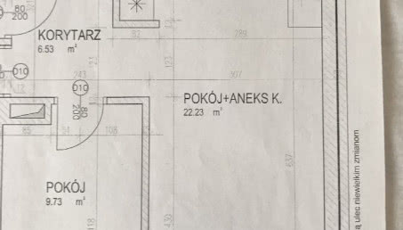 Podłużny salon z aneksem kuchennym