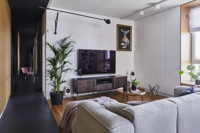 Salon w stylu industrialnym