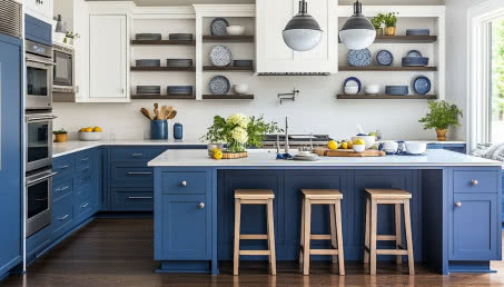 Niebieska kuchnia. Inspiracje i aranżacje kuchni z kolorem niebieskim