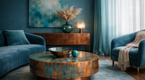 Turkusowa miedź wchodzi do wnętrz. Jeden z ciekawszych trendów 2026 roku