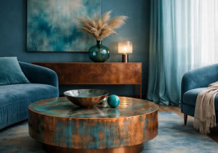 Turkusowa miedź wchodzi do wnętrz. Jeden z ciekawszych trendów 2026 roku