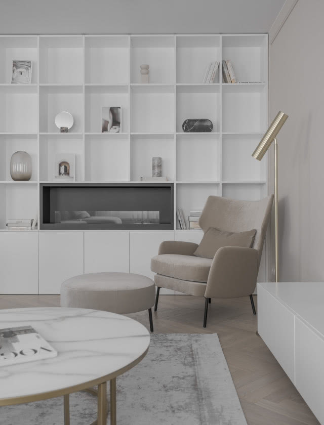 Biało-beżowy salon