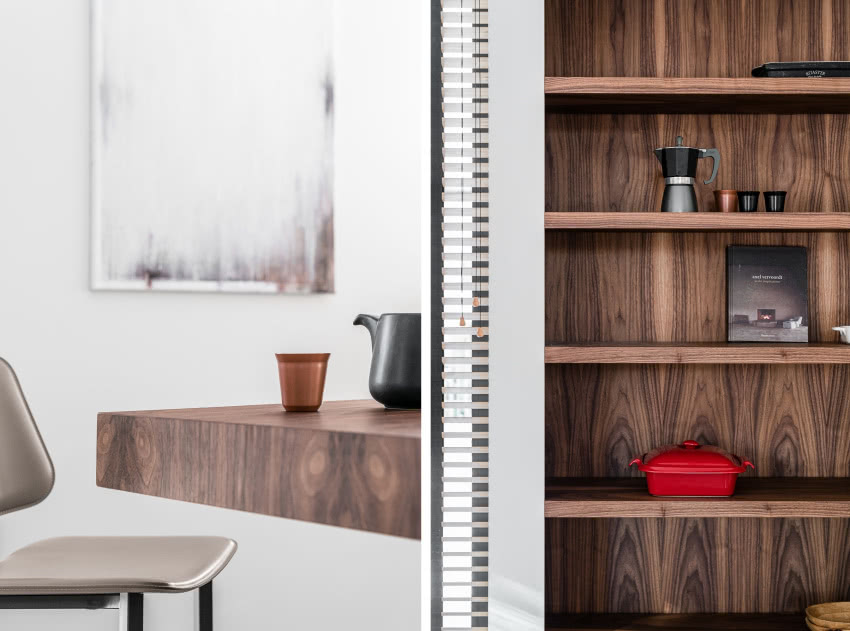 Drewniane elementy w całym domu
ocieplają duże...