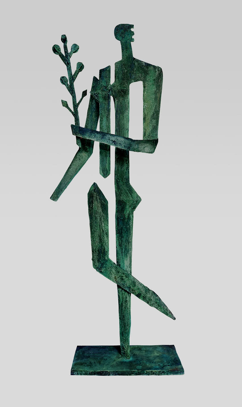 Bakalarz Adam, rzeźba w brązie, 230 x 79 x 40 cm