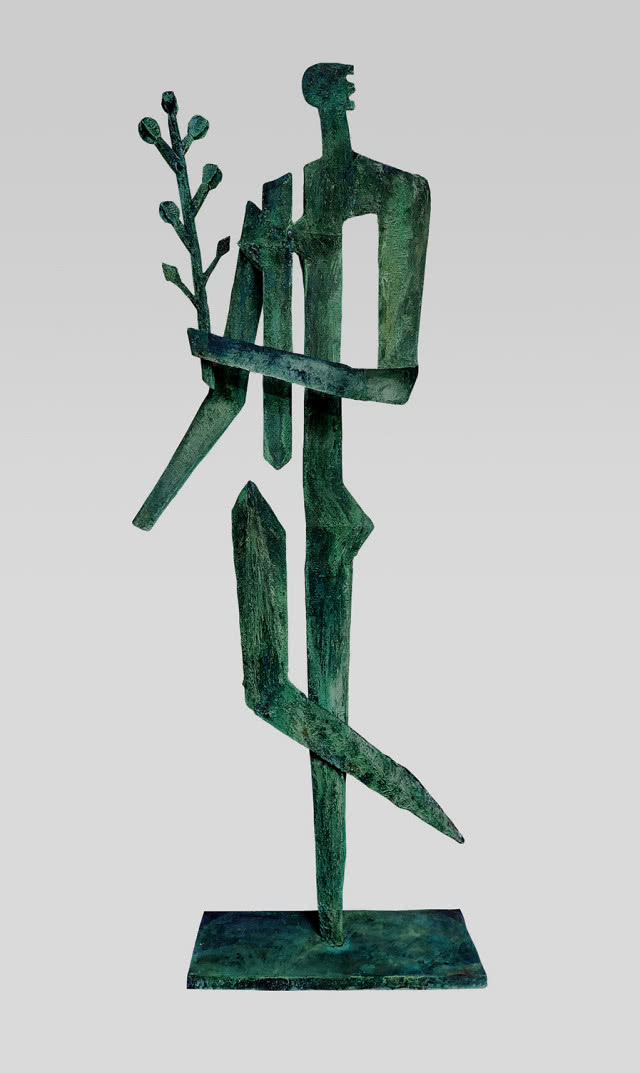 Bakalarz Adam, rzeźba w brązie, 230 x 79 x 40 cm