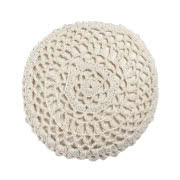Poduszka okrągła dziergana biała