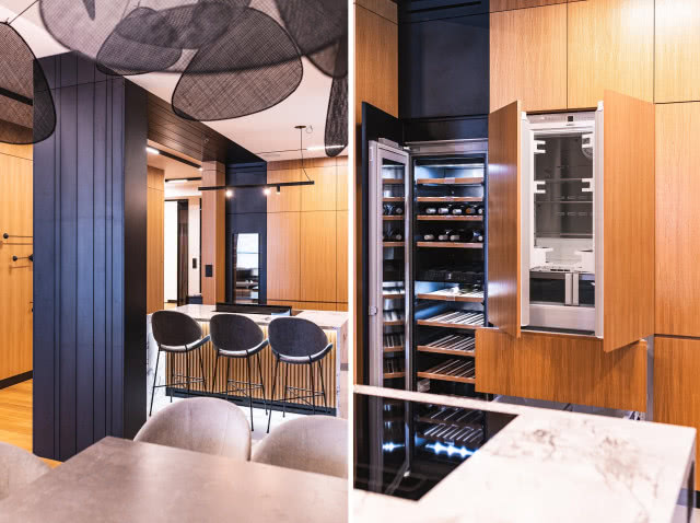 nowoczesne mieszkanie w fornirze drewnianym