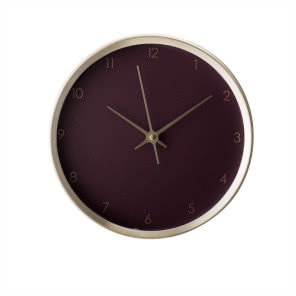 Burgundowy zegar ścienny