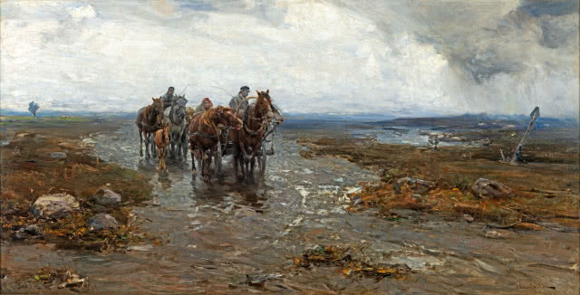 obraz Alfred Wierusz-Kowalski Nadchodząca burza