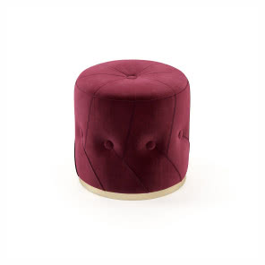 Aksamitny puf bordowy