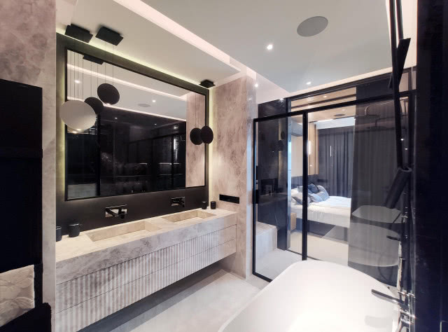 nowoczesne mieszkanie w fornirze drewnianym