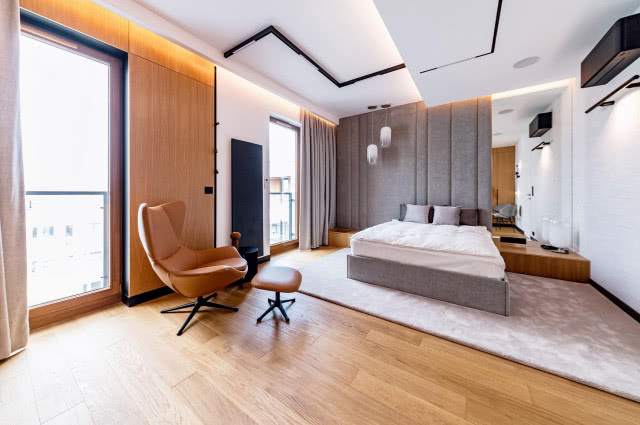 nowoczesne mieszkanie w fornirze drewnianym