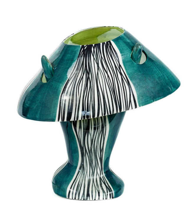 niebieska lampa z rogami