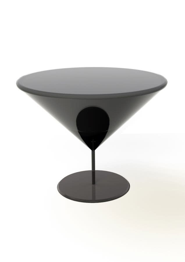 Szklany stolik o wdzięcznej nazwie Martini.