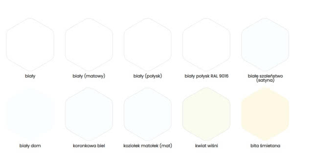 Odcienie bieli, paleta farb Dekoral