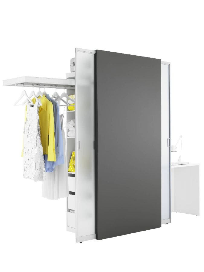 Drzwi przesuwne, które chowają się w centralną...