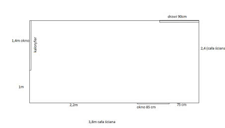 Nieduży prostokątny salon