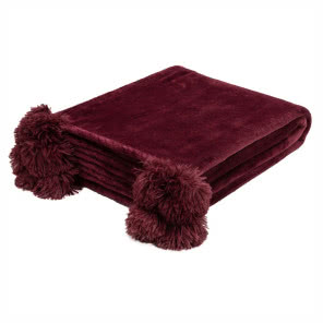 Bordowy pled z chwostami