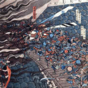 Czarka do sake, ceramika szkliwiona kurooribe,...