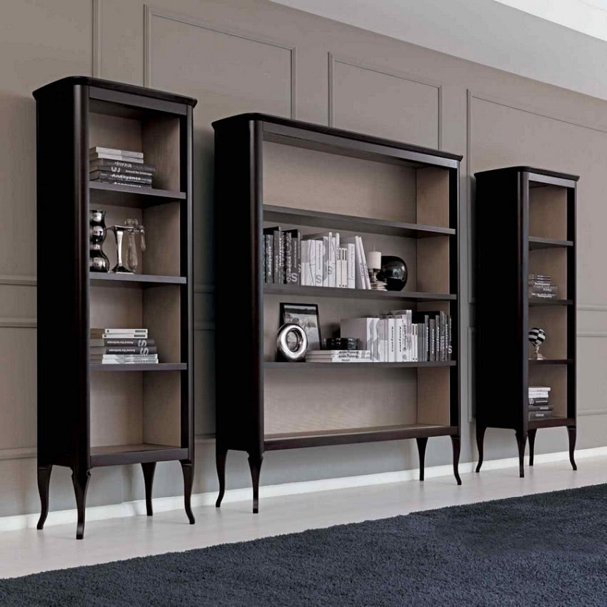 Trzyczęściowy zestaw regałów Nino z drewna...