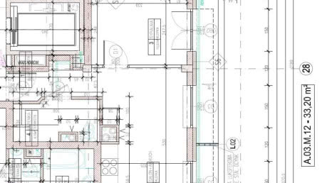 Wąski salon z aneksem kuchennym