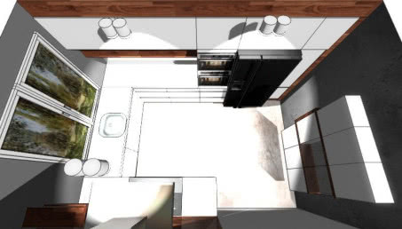 Płytki drewnopodobne w kuchni