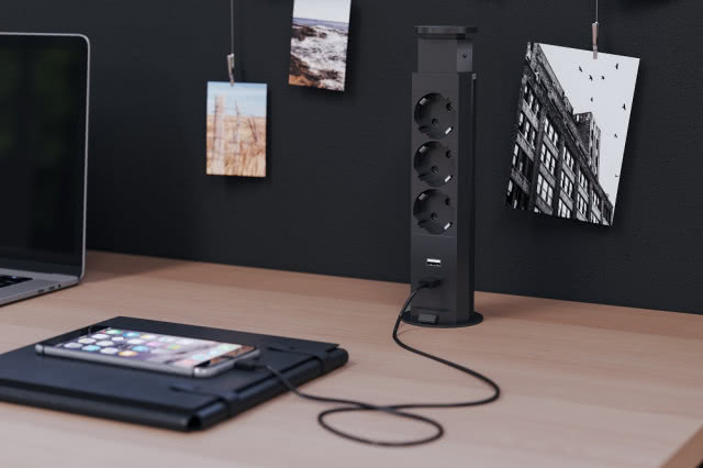 przedłużacz biurkowy, laptop, tablet, zdjęcia