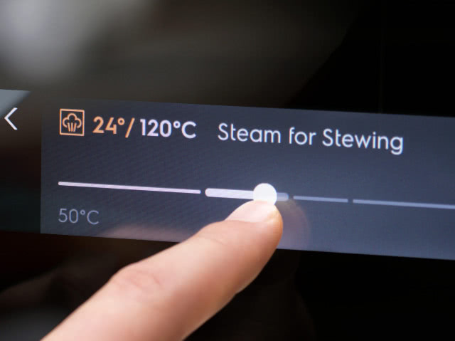 ustawienie temperatury pary