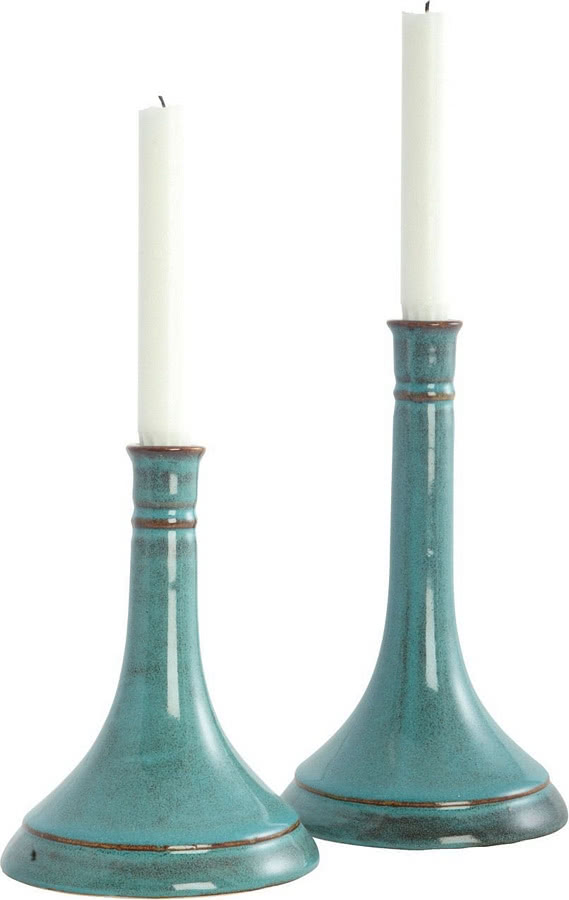 Zestaw dwóch świeczników Antique, wysokość 13 i...