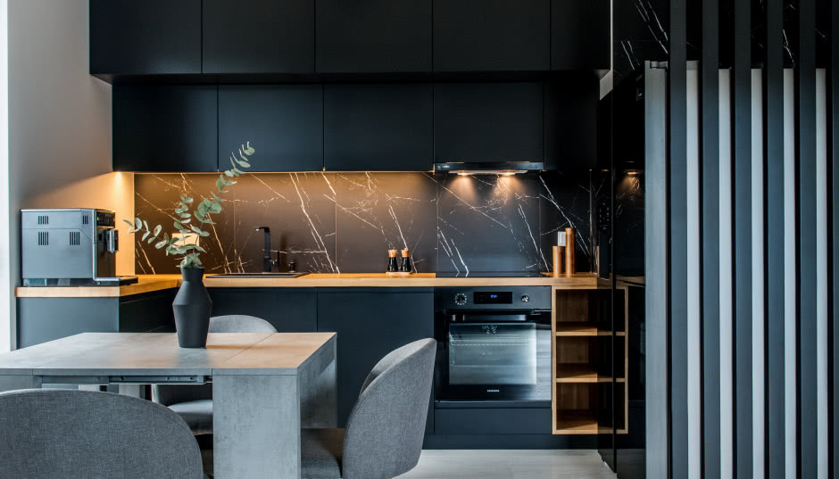 Mieszkanie w eleganckiej czerni