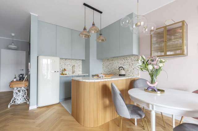 Półokrągła wyspa kuchenna