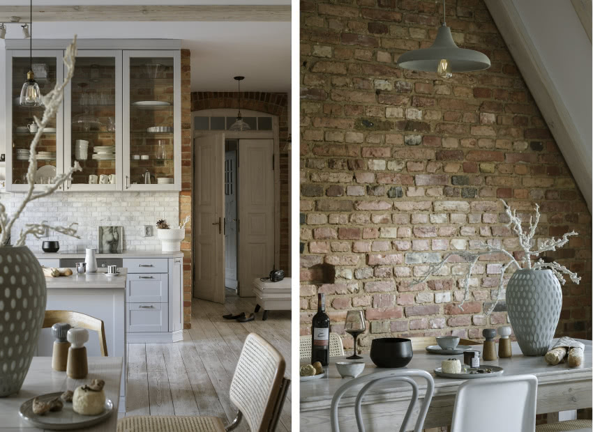 Przy bielonym stole, zrobionym przez pana domu...