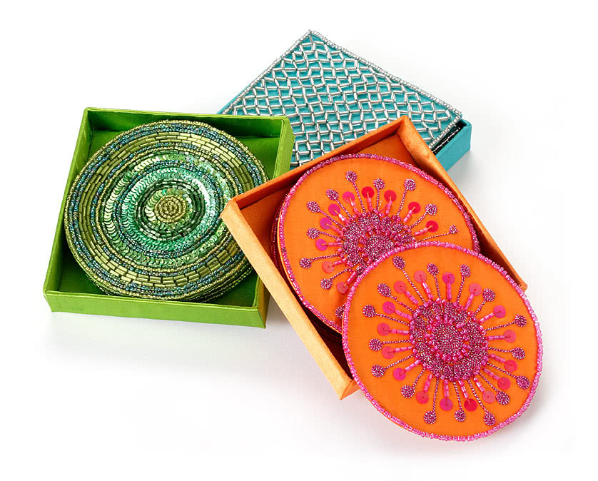 Kolorowe podkładki pod kubki w orientalnym...