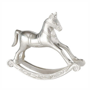 Srebrny konik na biegunach dekoracja