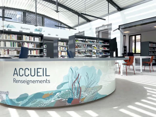 Nagroda specjalna w kategorii "Folia okienna": Médiathèque de Agde, autorka: Nilda Hernandez, Francja