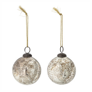 Bombka szklana z brokatem