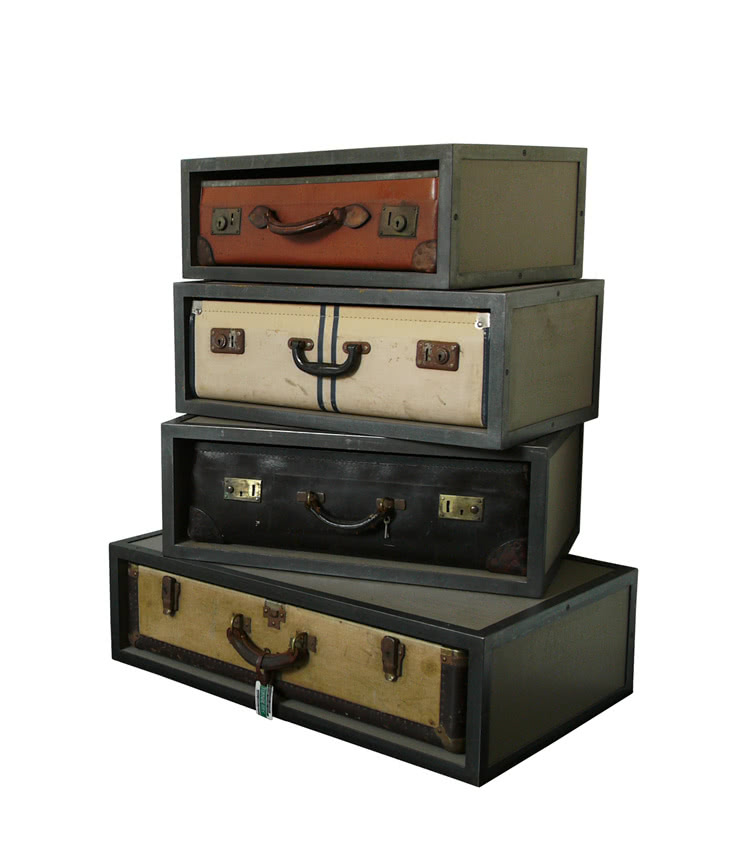 Komoda Suitcase Stacs ze starych walizek, proj....