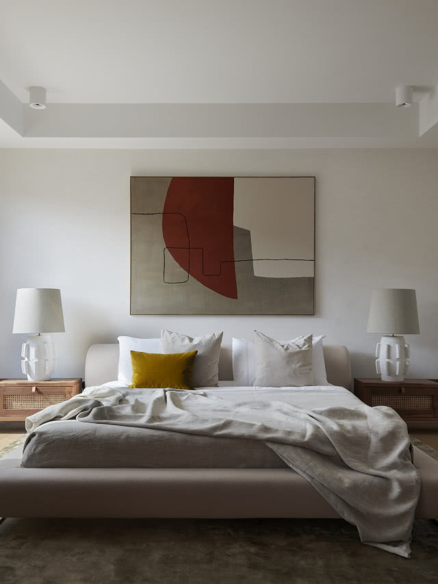 Sypialnia w stonowanych kolorach ziemi