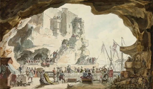 akwarela widok na grotę