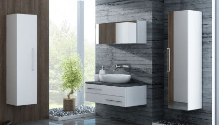 Susanne - białe szafki wiszące do łazienki