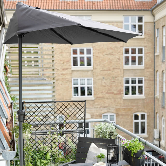 parasol balkonowy, półokrągły