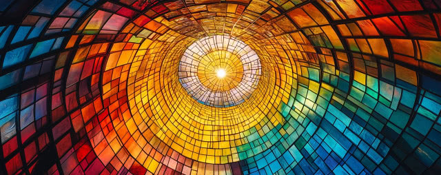 widok na kolorową kopułę