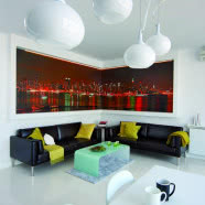 Mieszkanie z fototapetą w salonie